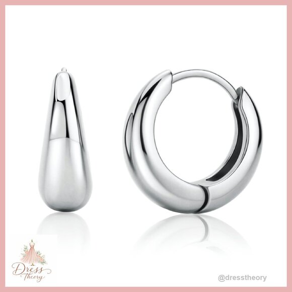 Jewelry - Stainless Steel Huggie Hoop Earrings Non Tarnish Hypoallergenic Daily Wear